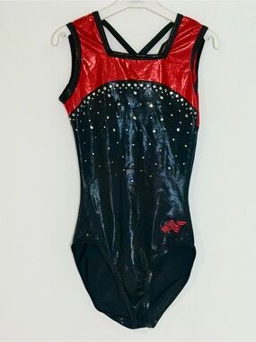 Alpha Factor Shimmering Girls Bedazzled Gymnastics Leotard